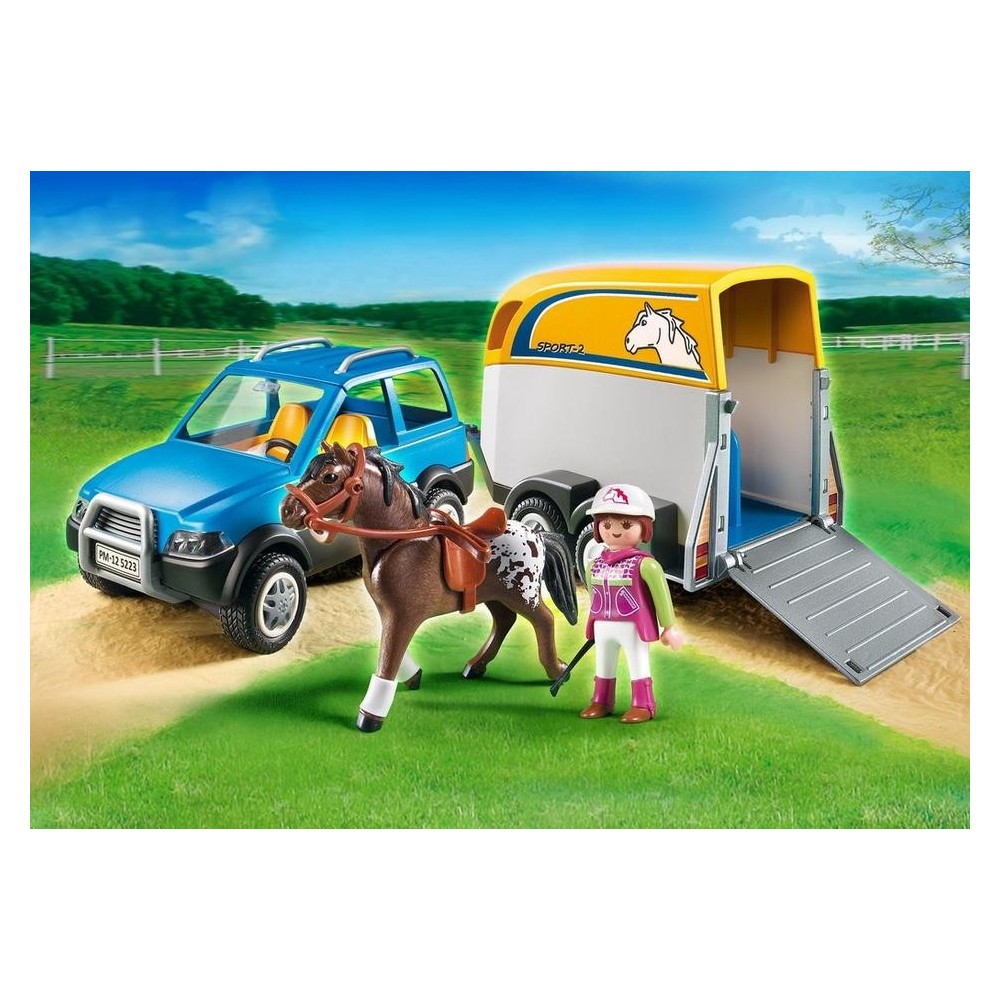 Vervelen Gooi toevoegen aan 5223 vehicle with trailer ponies - Playmobil - Playmobileros - Tienda de  Playmobil Nuevo y Ocasión