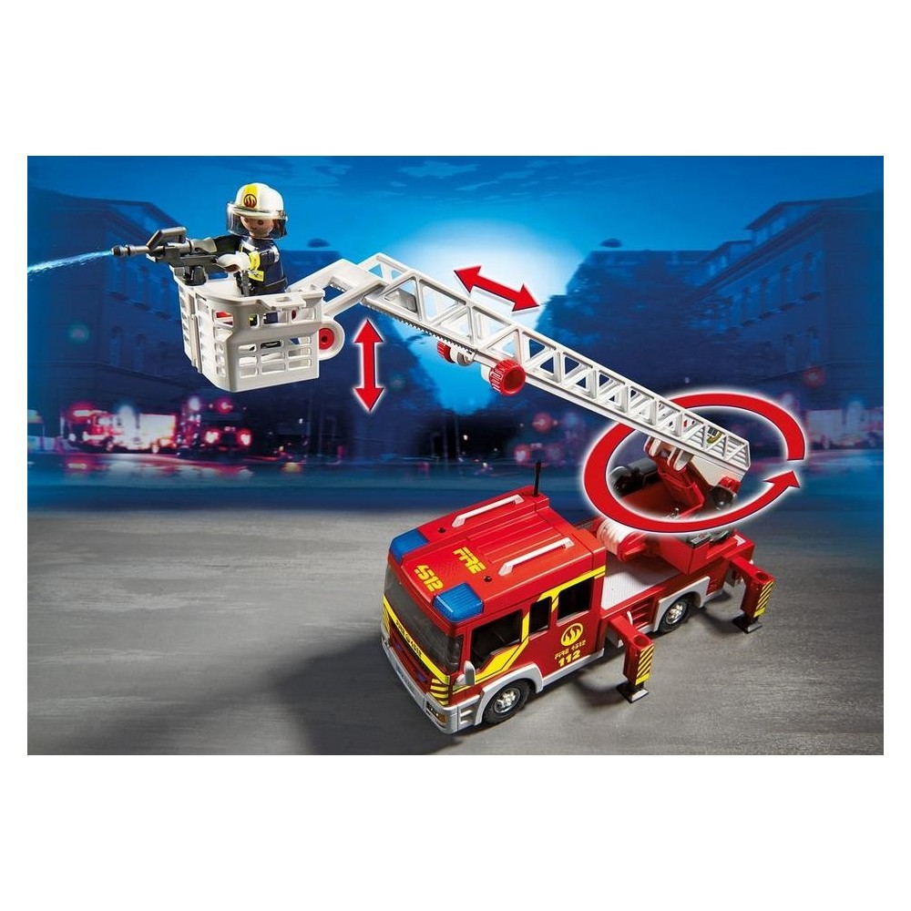 Playmobil - Camion de pompiers avec échelle, lumières et son