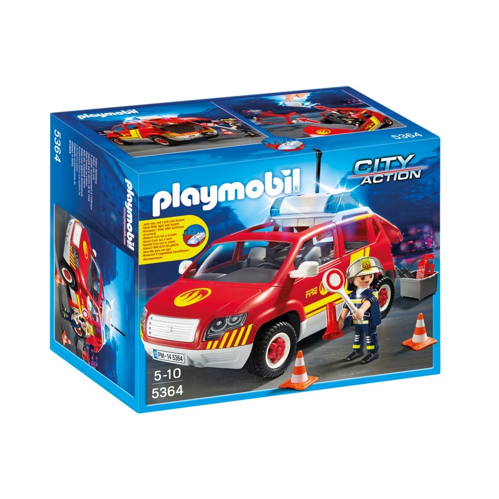 chef des pompiers 5364 voiture avec feux et sirène - Playmobil -  Playmobileros - Tienda de Playmobil Nuevo y Ocasión