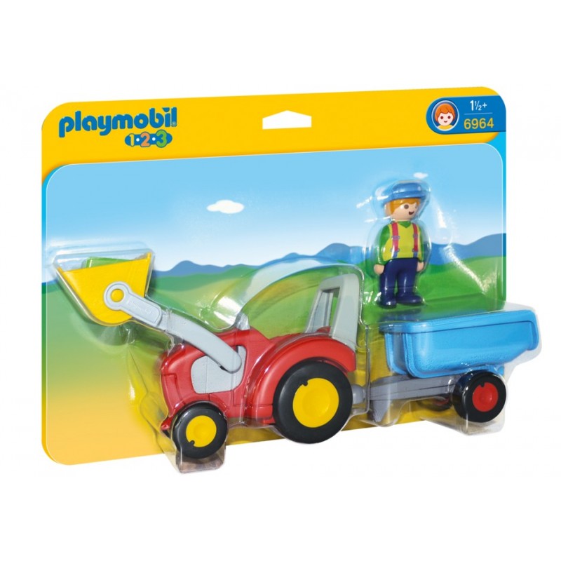 6964 trattore con rimorchio 1.2.3 - Playmobil