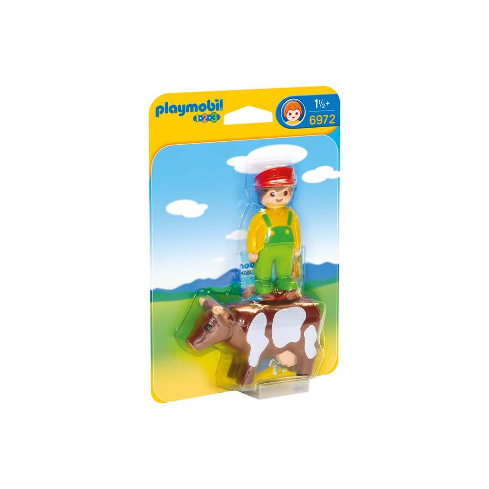 6962 Ferme transportable avec animaux Playmobil 1.2.3 playmobil animaux  sauvages