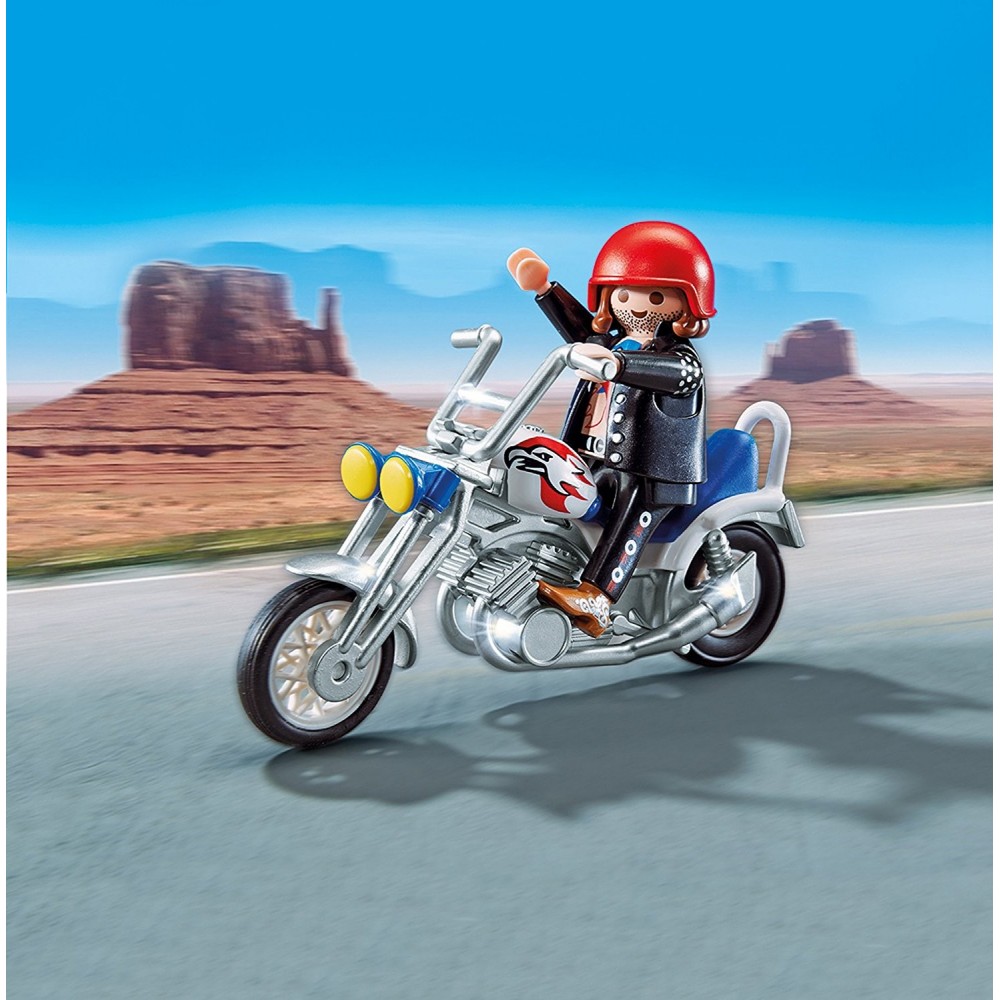 5280-IL GRANDE PASQUA Biker con Chopper-Moto PASQUA UOVO RAR PLAYMOBIL 