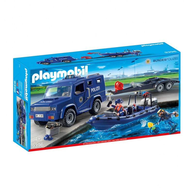 9396 - Policía Federal con Lancha - Edición Especial Alemania - Playmobil