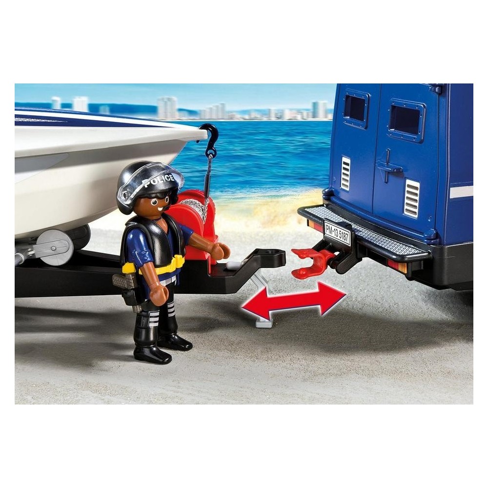 5187 - Coche de Policía con Lancha a Motor - Playmobil - Playmobileros - Tienda  de Playmobil Nuevo y Ocasión
