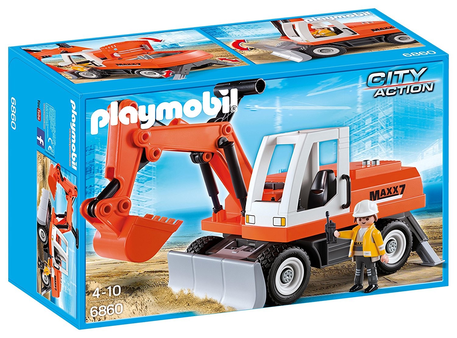 6860 - Escavadora con Carga Frotal - Playmobil - Playmobileros - Tienda de  Playmobil Nuevo y Ocasión