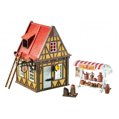 6524 House pottery workshop with lathe and put ceramic - Playmobil Potter