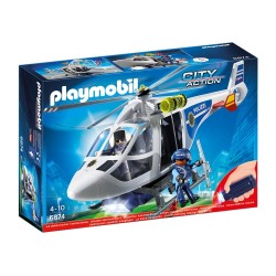 6874 mit Led-Strahler (Taschenlampe) - Playmobil-Polizei-Hubschrauber