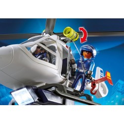 6874 avec projecteur Led (lampe de poche) - hélicoptère de police Playmobil