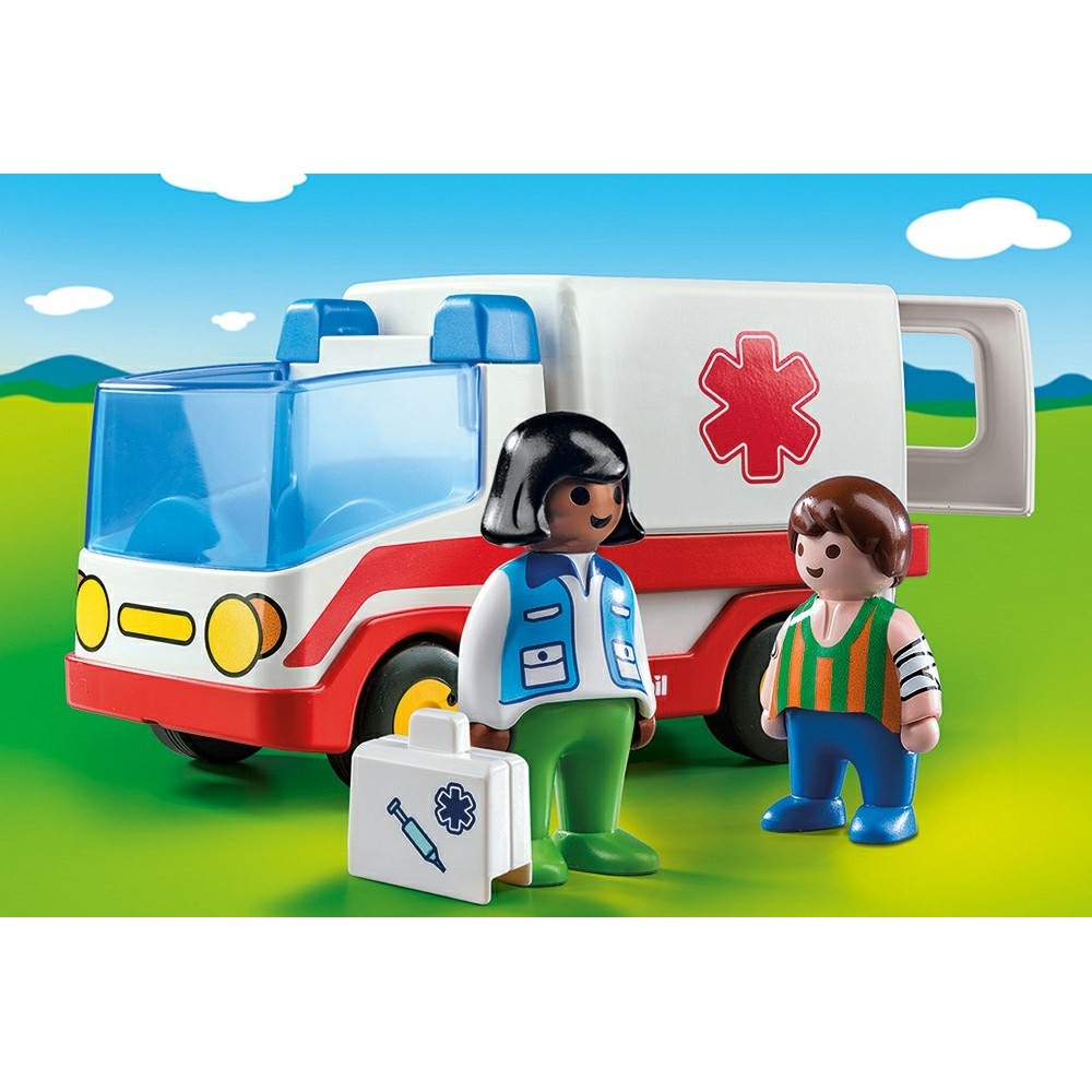 Jouet 9122 1.2.3 - Ambulance avec service de soins et enfant PLAYMOBIL : le  jouet à Prix Carrefour