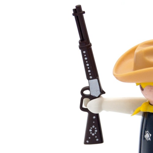 Fusil de chasse marron décoré argent fusil Ouest - Playmobil