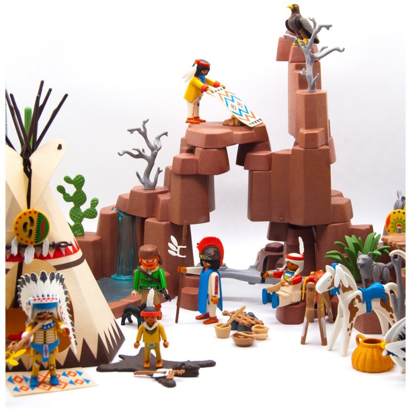 3870 - Poblado Indio Oeste Campamento - Playmobil Western - OCASION