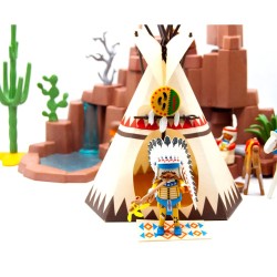 Индейская деревня 3870 Запад лагерь - Playmobil Западной - случай