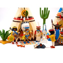 3870 - Poblado Indio Oeste Campamento - Playmobil Western - OCASION